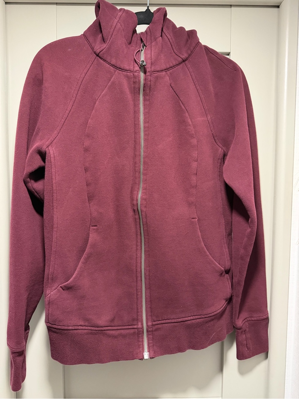 Lululemon Zip-Up Hooded Fleece Jacket in Deep Wine